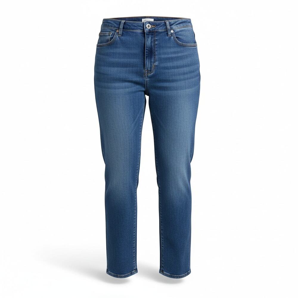 Seven7 Womens Plus 22W High Rise Loose Fit Straight Blue Jeans 44x31 NWT Denim